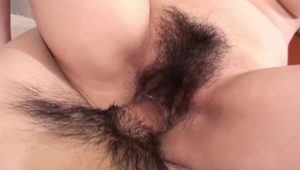  Hot Asian lady with a hairy cunt pleasing her nasty boyfriend