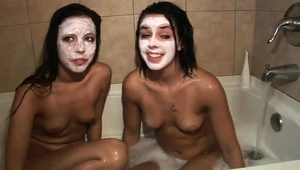 Two hot babes take a shower together