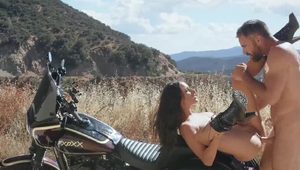  Ashley Adams riding cock instead of bike on a dusty road