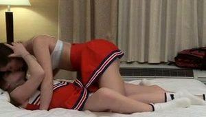  Naughty cheerleaders bring their lesbian fantasy to fruition