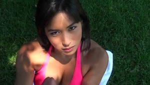  Slender Asian goddess Mia Li reveals her naked boobies and pussy