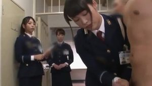  Japanese Female Guards Supervise Sperm Collection (Censored)