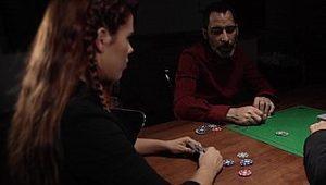  Redheaded poker hottie goes all in