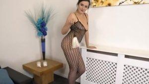  Beautiful brunette maid dressed sexy for her boss