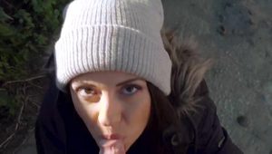  Rebecca Volpetti fucks a stranger in public & gets cum fed