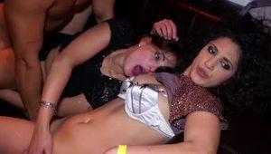  Very hot group sex in club