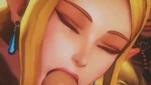  Princess Zelda shares cock and cum with friend