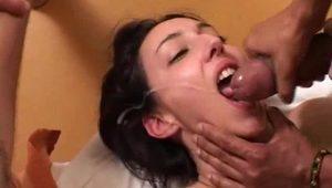  Adorable french bitches are swallowing sperm in bukkake compilation